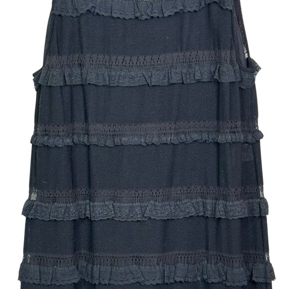 Vintage Moschino Cheap & Chic Size 10 Silk Blend Black Ruffle Lace Slip Dress - Picture 7 of 11